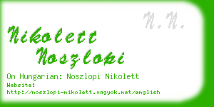 nikolett noszlopi business card